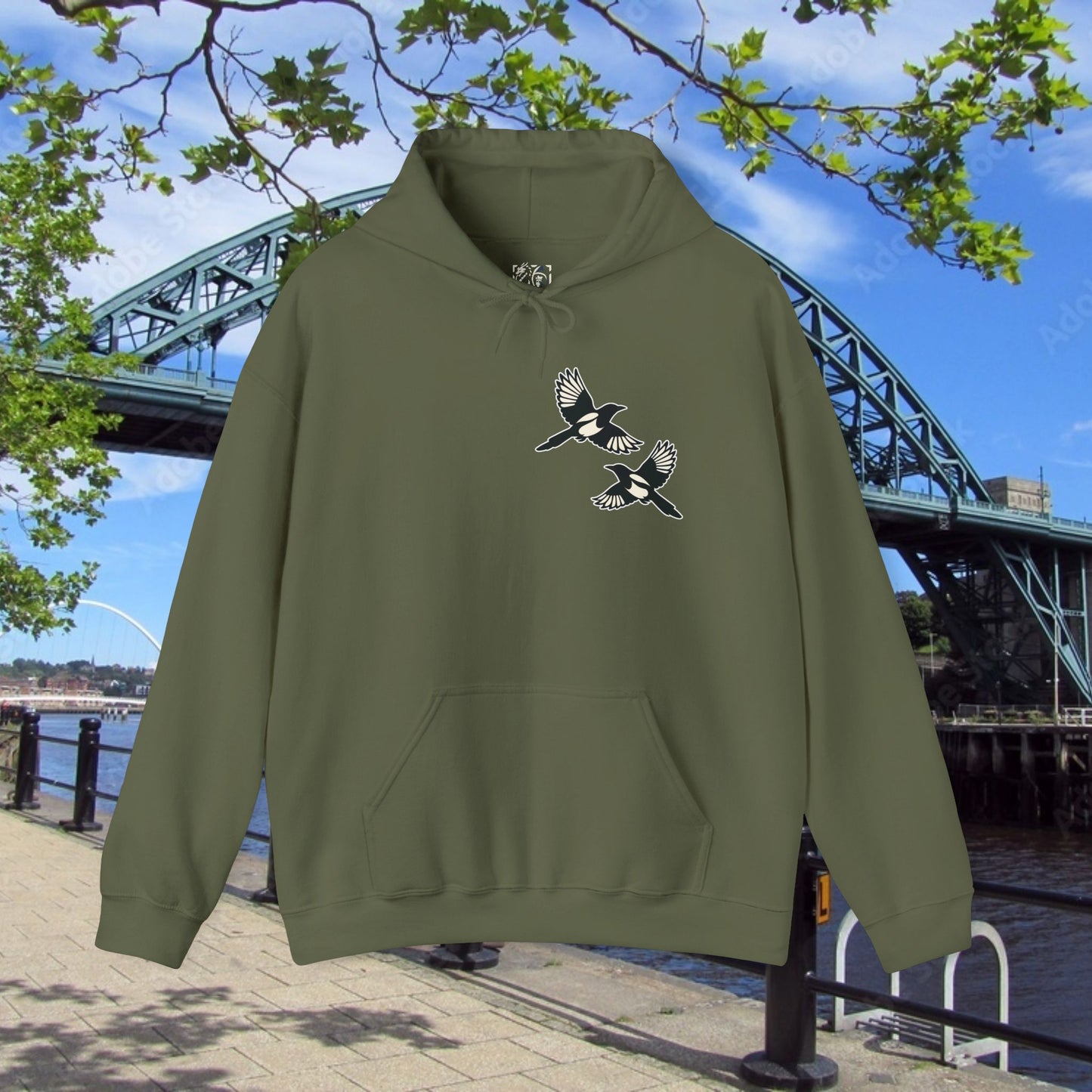 Newcastle United B&W Crest Hoodie