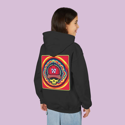 Psychedelic Funky W Skull Youth Hoodie