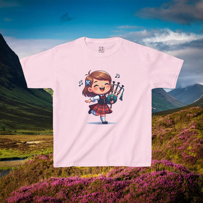 Scotland Piper Lassie Kids Tee