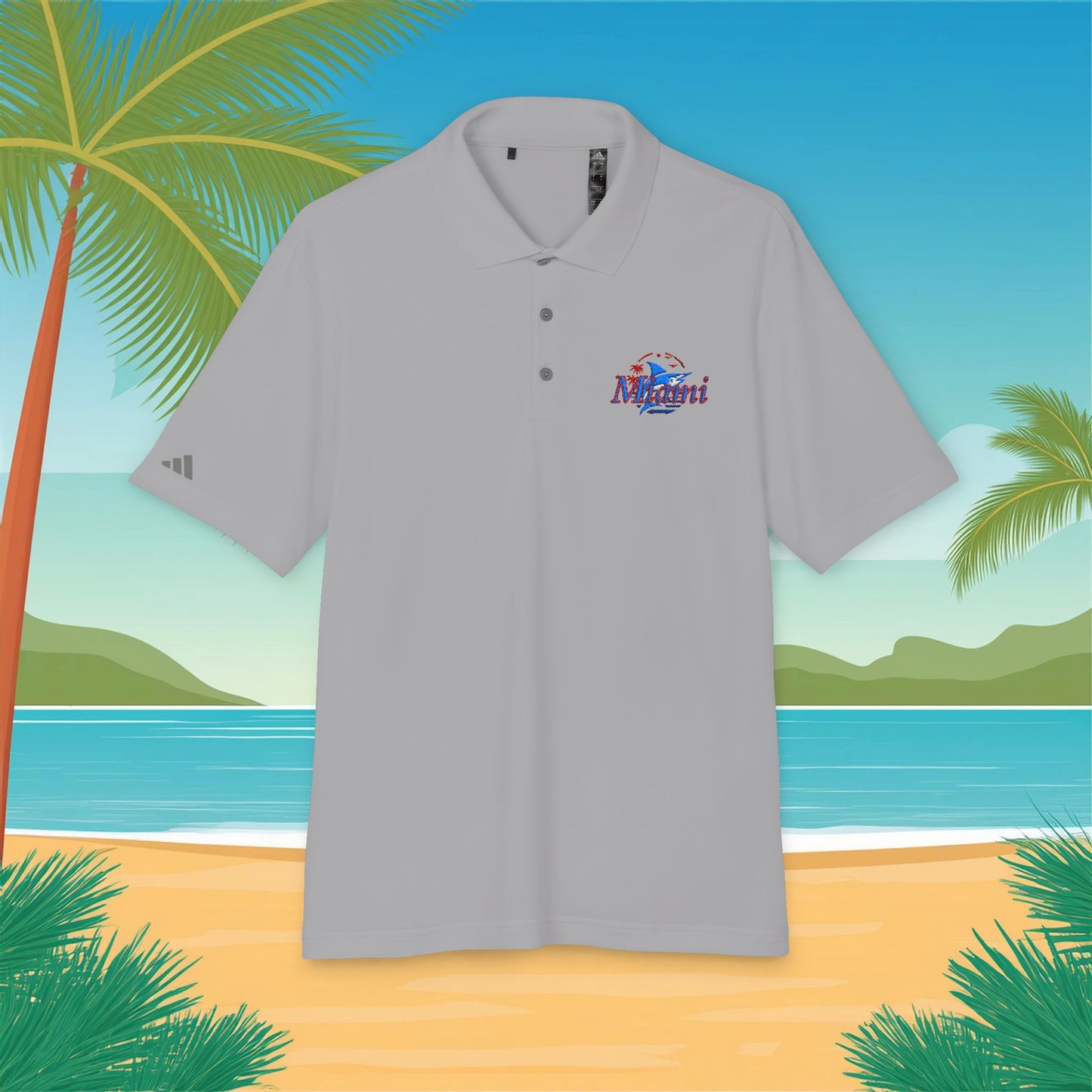 Miami Leaping Marlin adidas Performance Polo