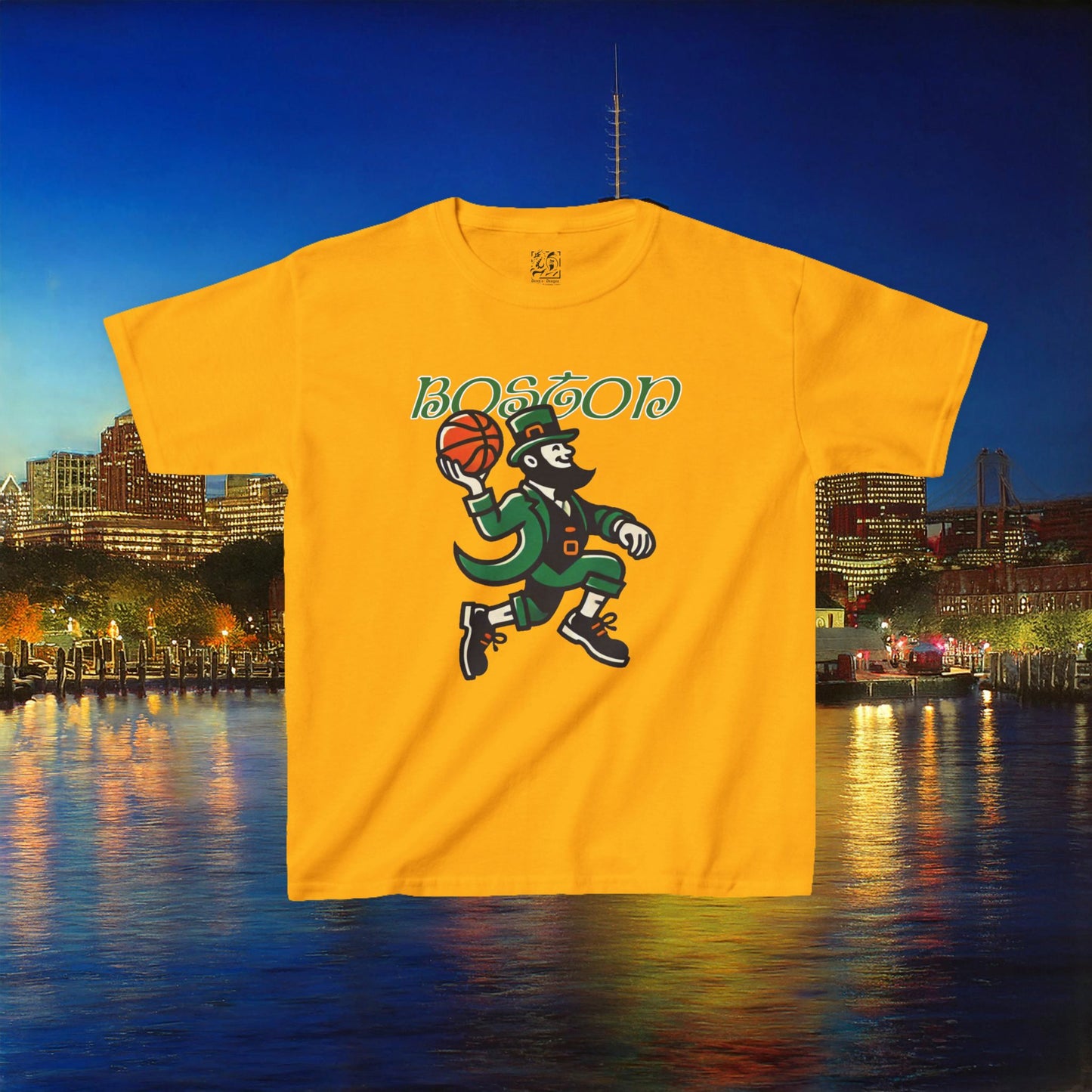 Boston Basketball Logo Kids Tee