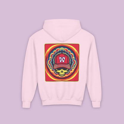Psychedelic Funky W Skull Youth Hoodie