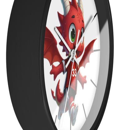 Mini Red Dragon Fan Wall Clock
