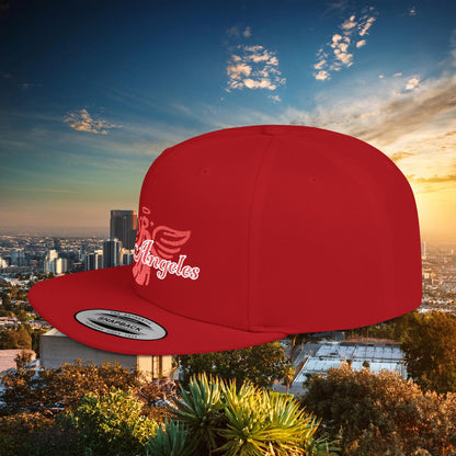 Los Angeles Red Angel Flat Bill Snapback