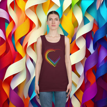 Rainbow Heart Unisex Tank Top