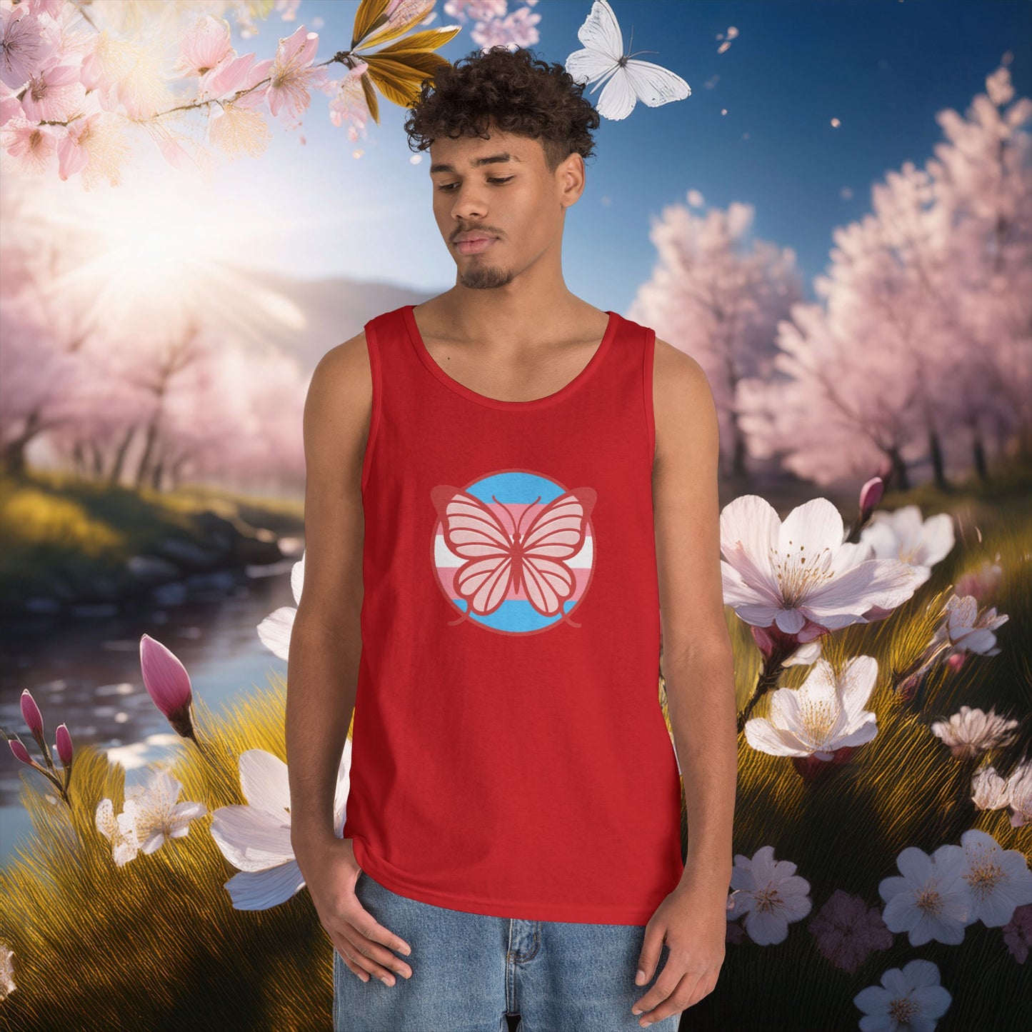 The T Elders Butterfly Unisex Heavy Cotton Tank Top