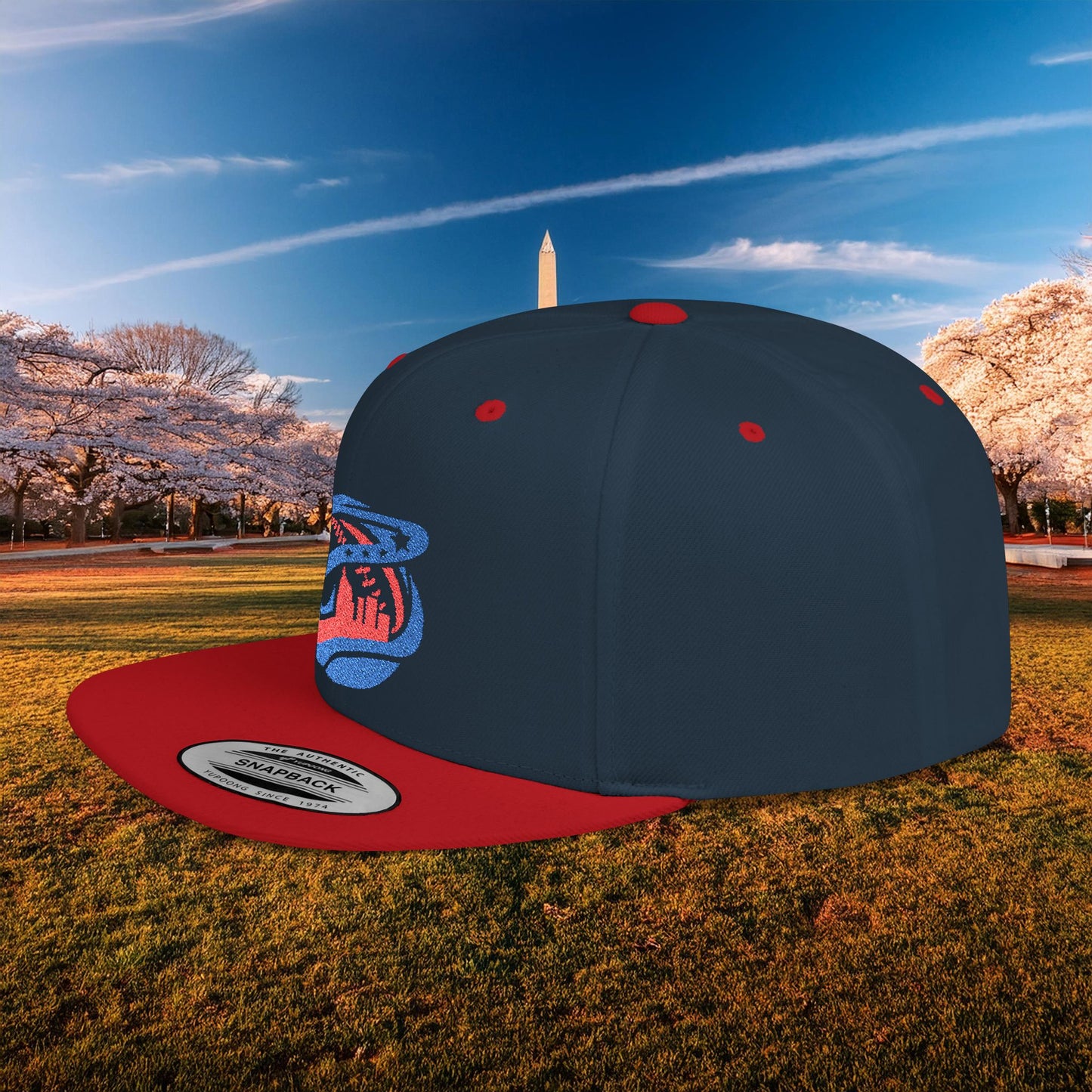 Abstract Washington Baseball Logo Flat Bill Snapback