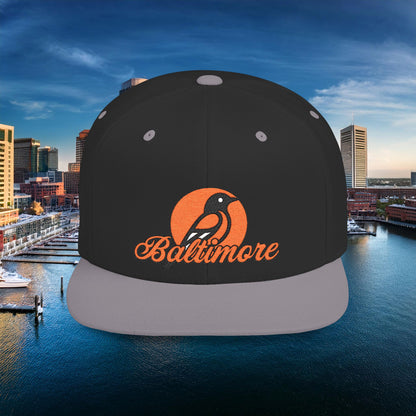 Orange Baltimore Flat Bill Snapback