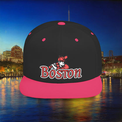 Boston Baseball Player Flat Bill Snapback