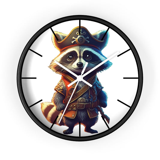 Raccoon Pirate Wall Clock