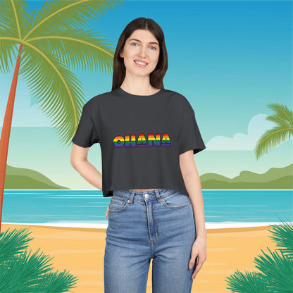 Rainbow Ohana Women's Crop Tee