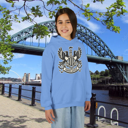 Newcastle United B&W Crest Youth Hoodie