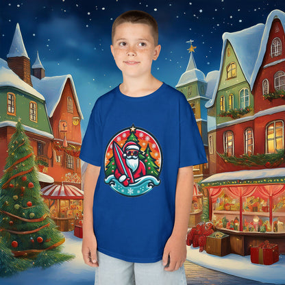 Catching Waves Santa Kids Tee