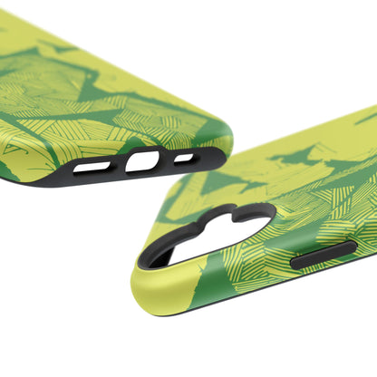 Electric Green and Gold Impact-Resistant Phone Case