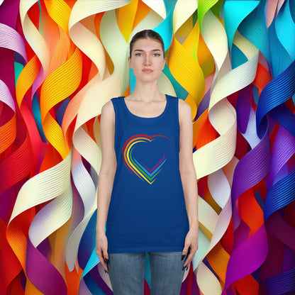 Rainbow Heart Unisex Tank Top