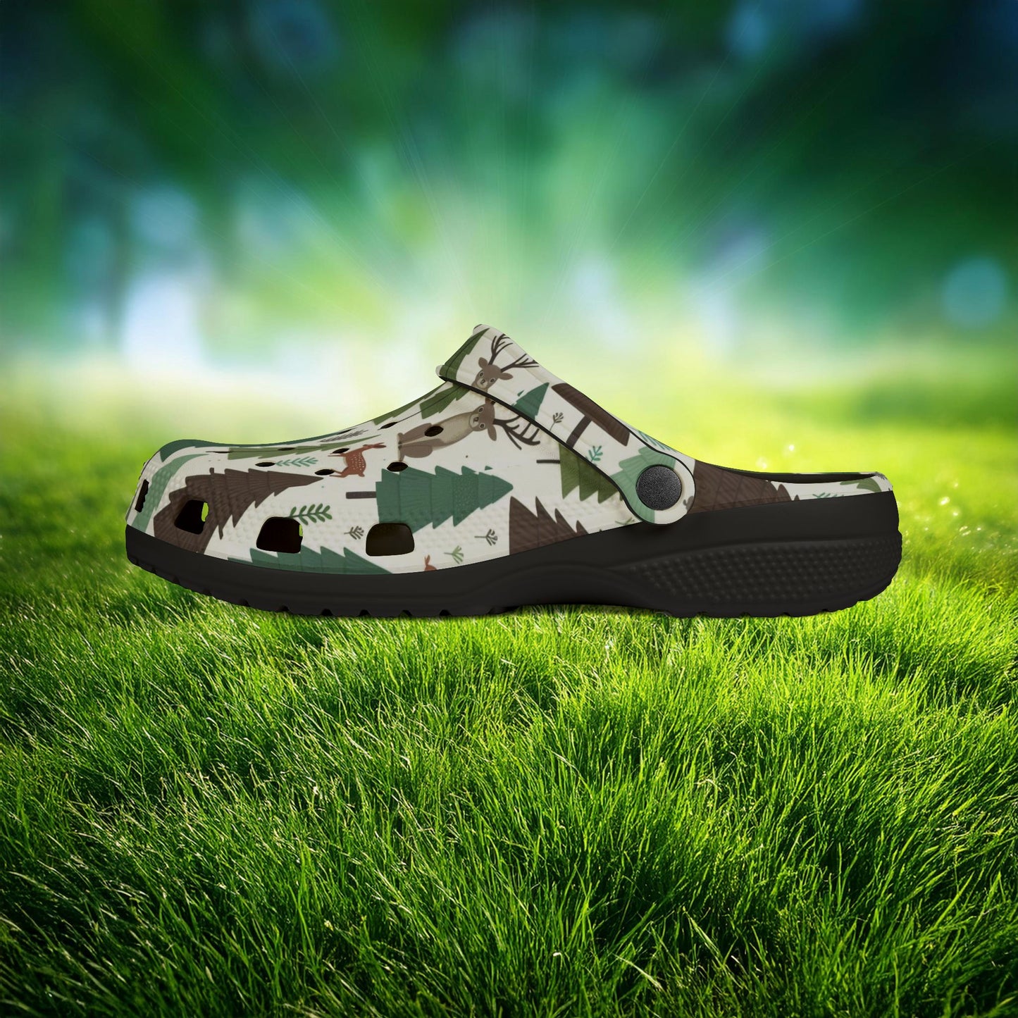 Forest Pattern Foam Clogs