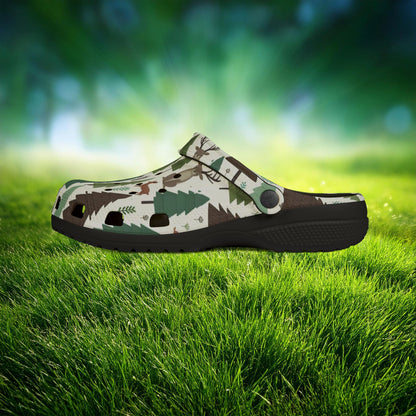 Forest Pattern Foam Clogs