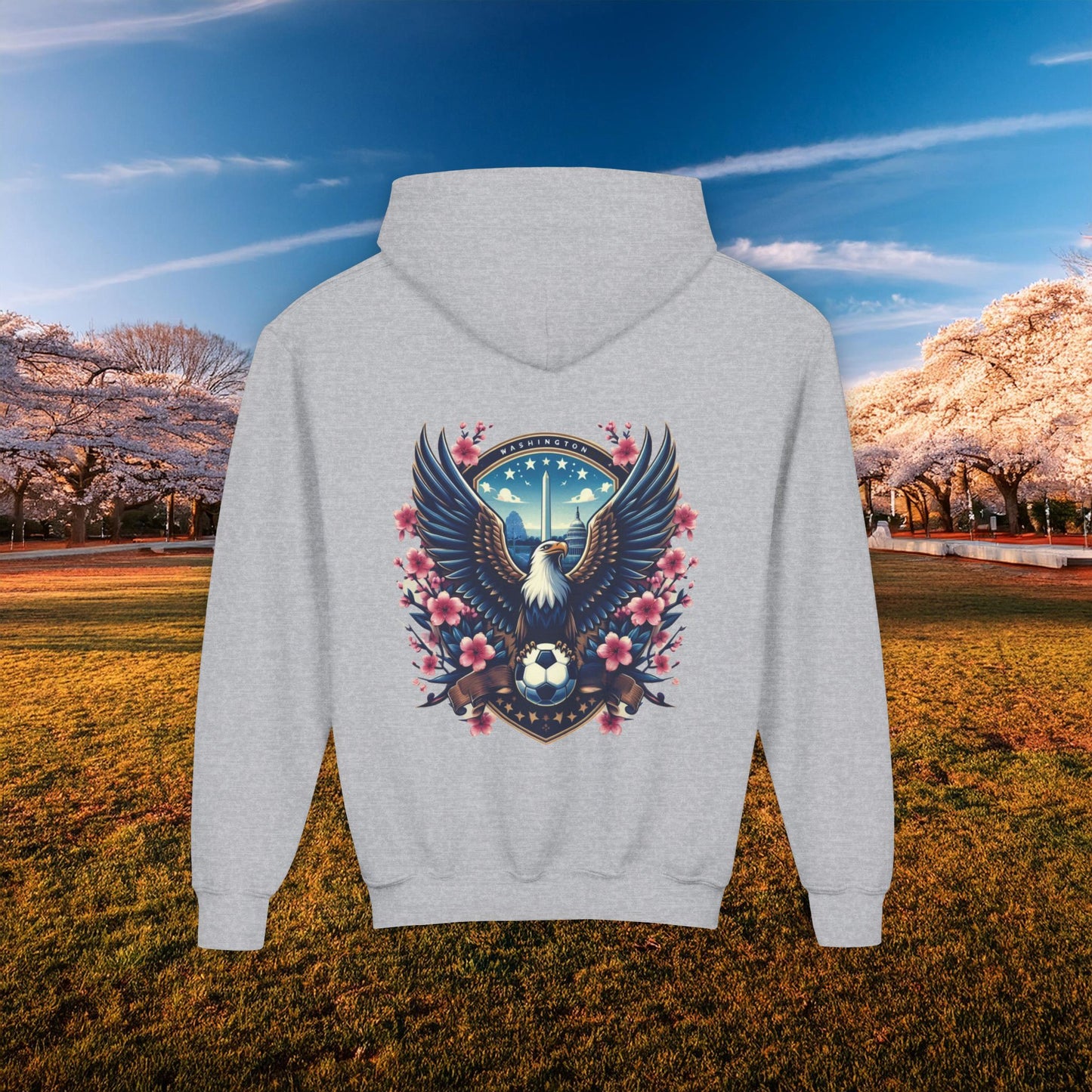 Washington Cherry Blossom Design Youth Hoodie