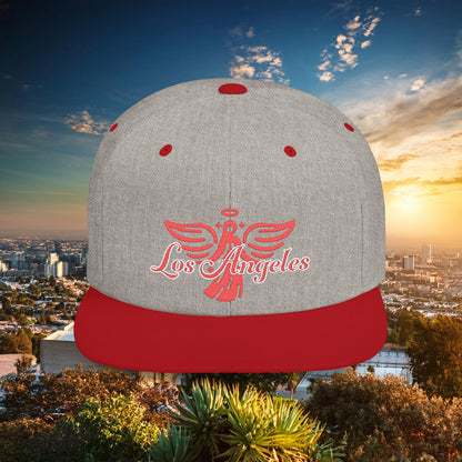 Los Angeles Red Angel Flat Bill Snapback