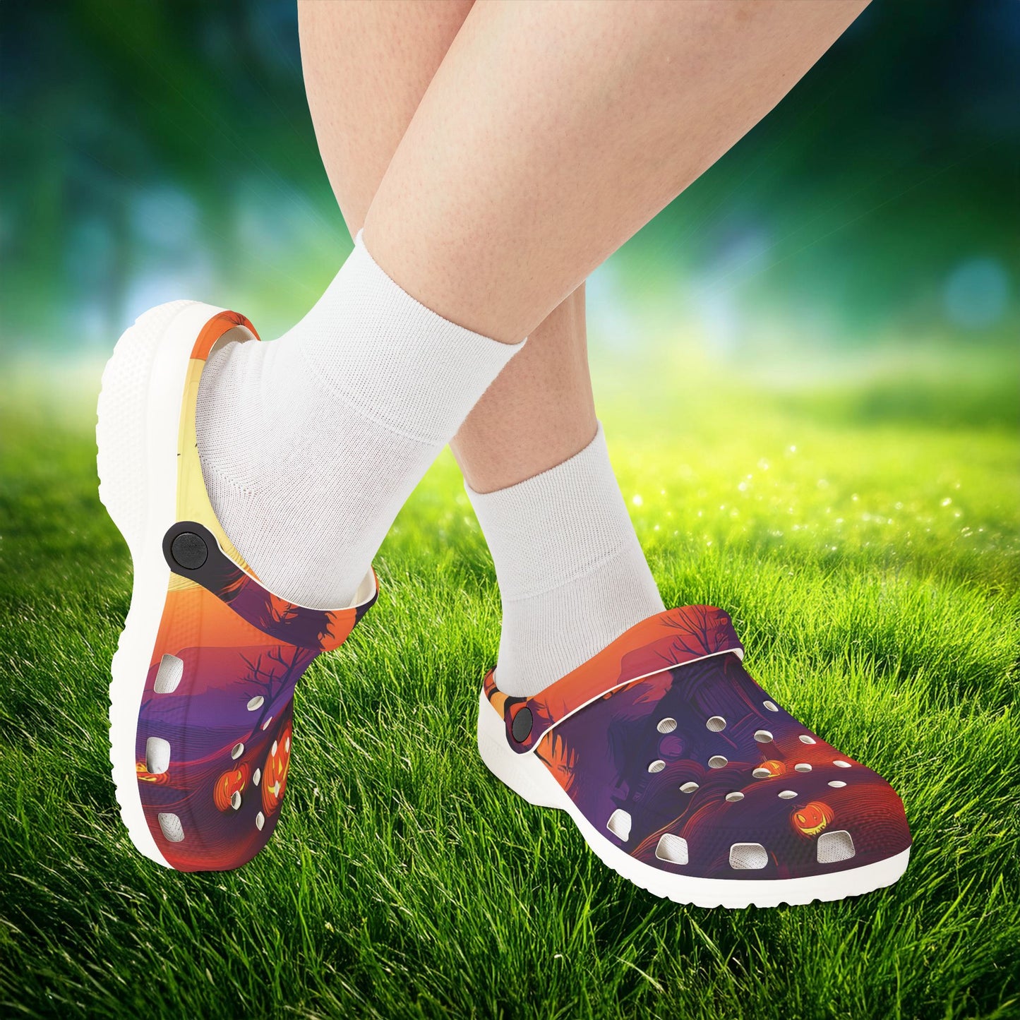 Jack-O'-Lantern Halloween Foam Clogs