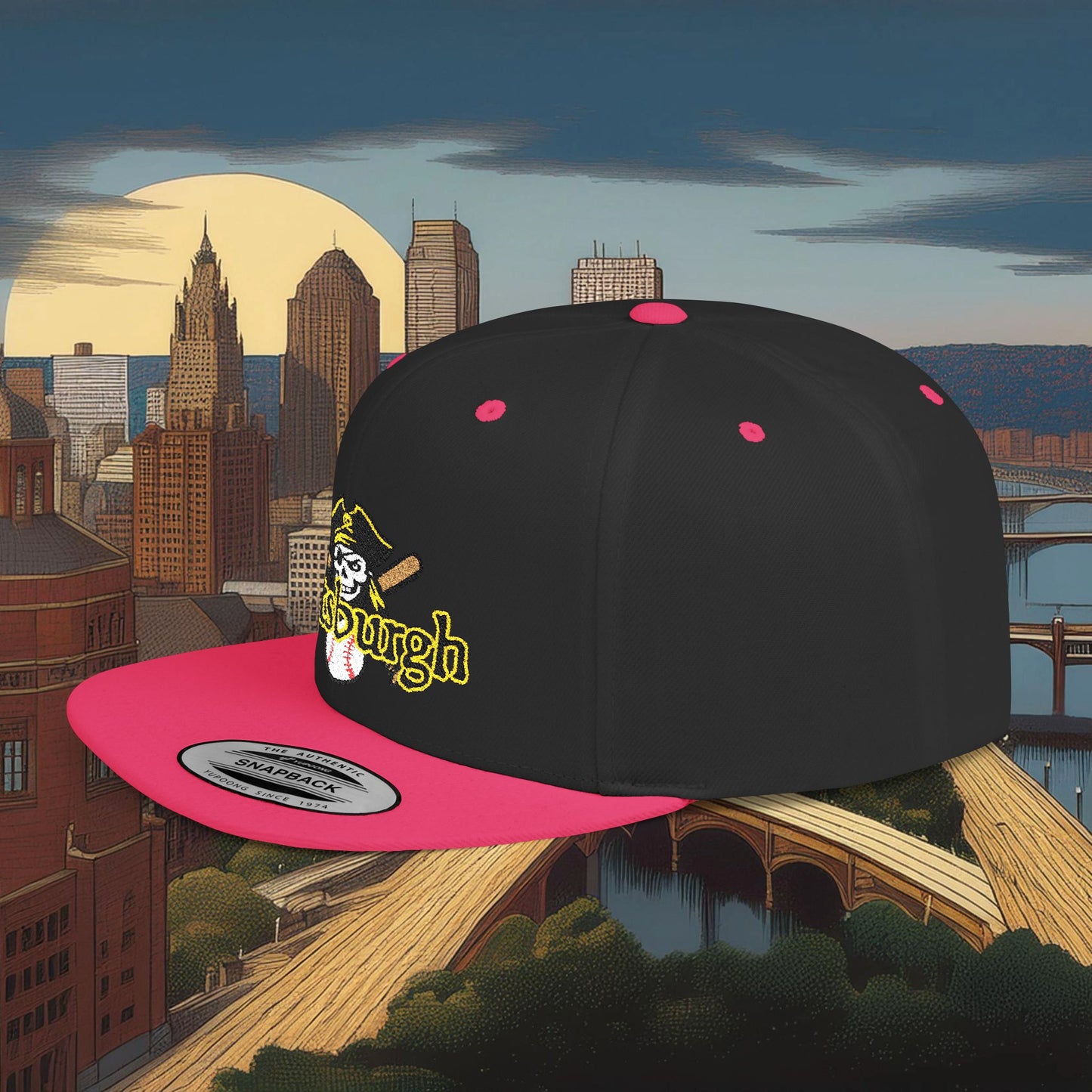 Pittsburgh Baseball Logo Flat Bill Snapback