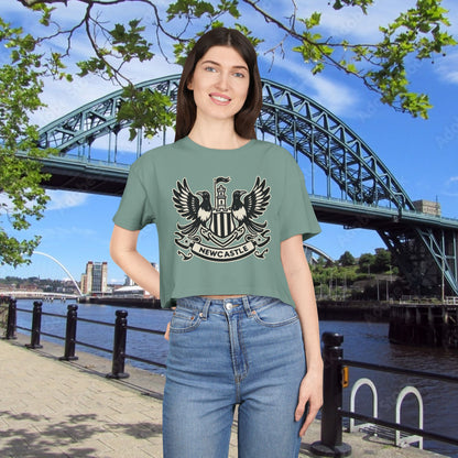 Newcastle United B&W Crest Women's Crop Tee