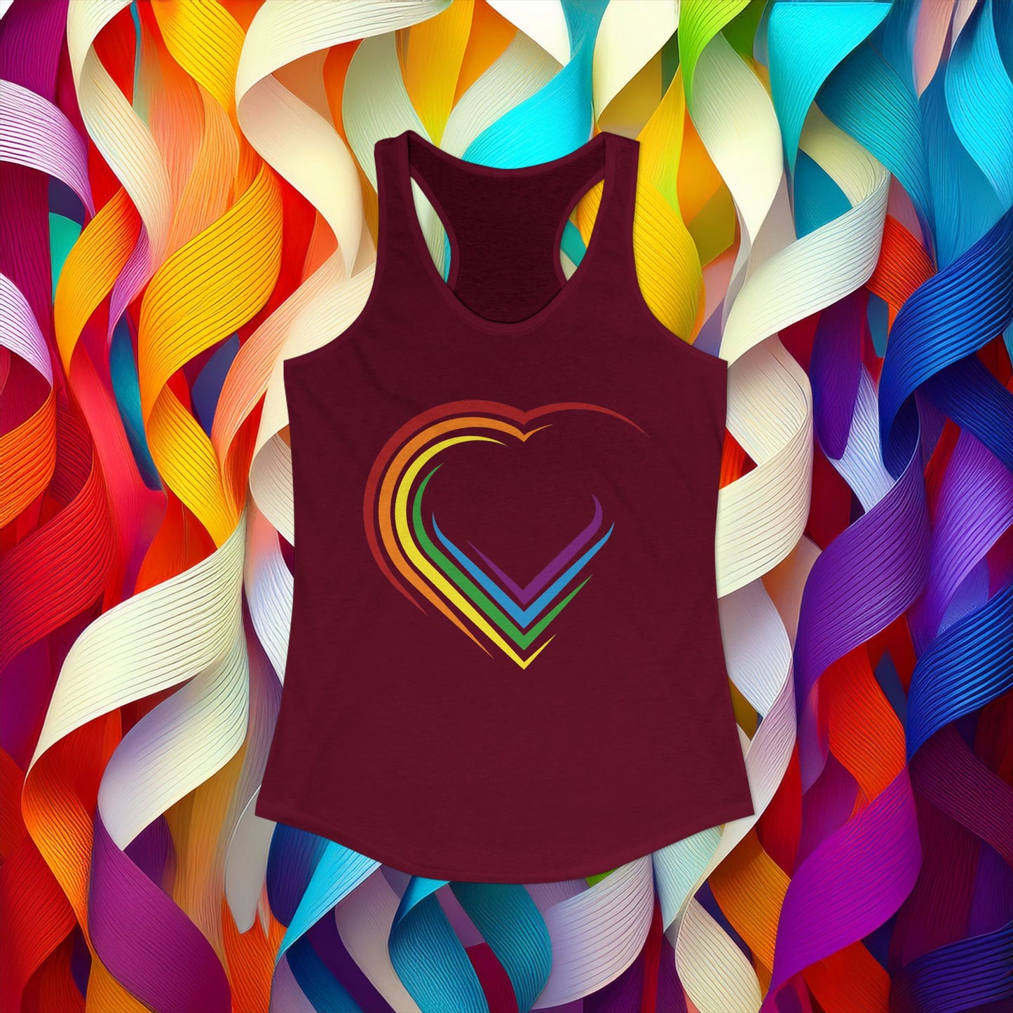 Rainbow Heart Women's Racerback Tank