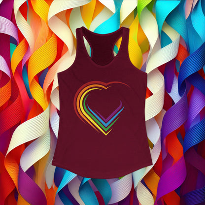 Rainbow Heart Women's Racerback Tank
