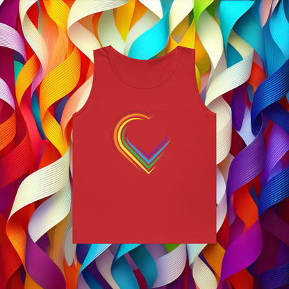 Rainbow Heart Unisex Tank Top