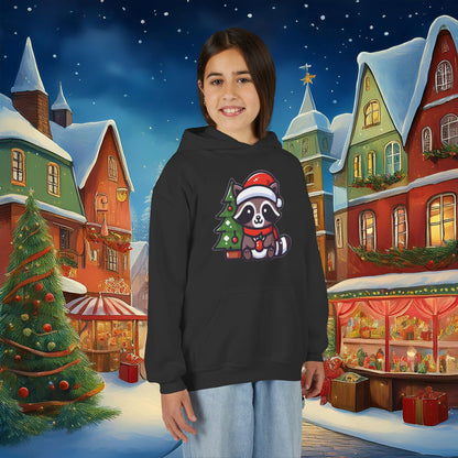 Christmas Raccoon Youth Hoodie