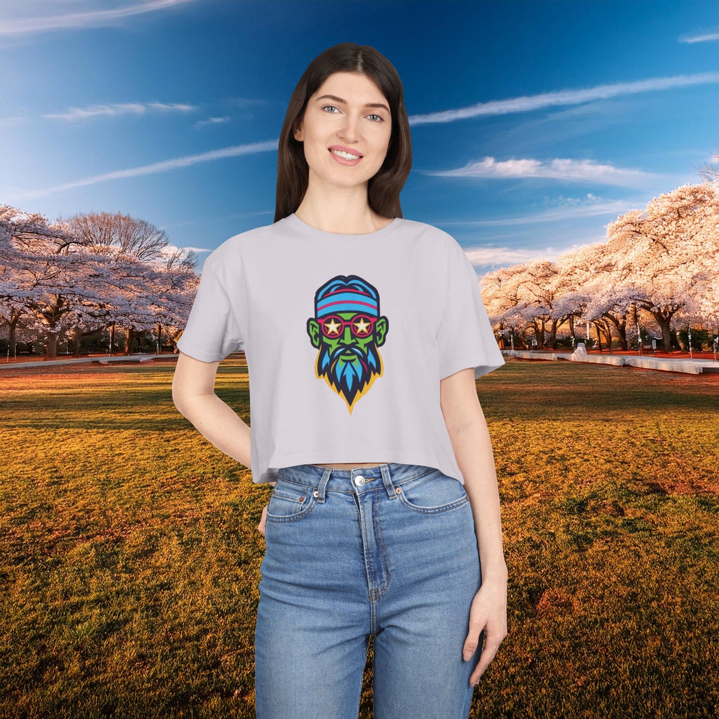 Psychedelic Wizard's Player Women's Crop Tee