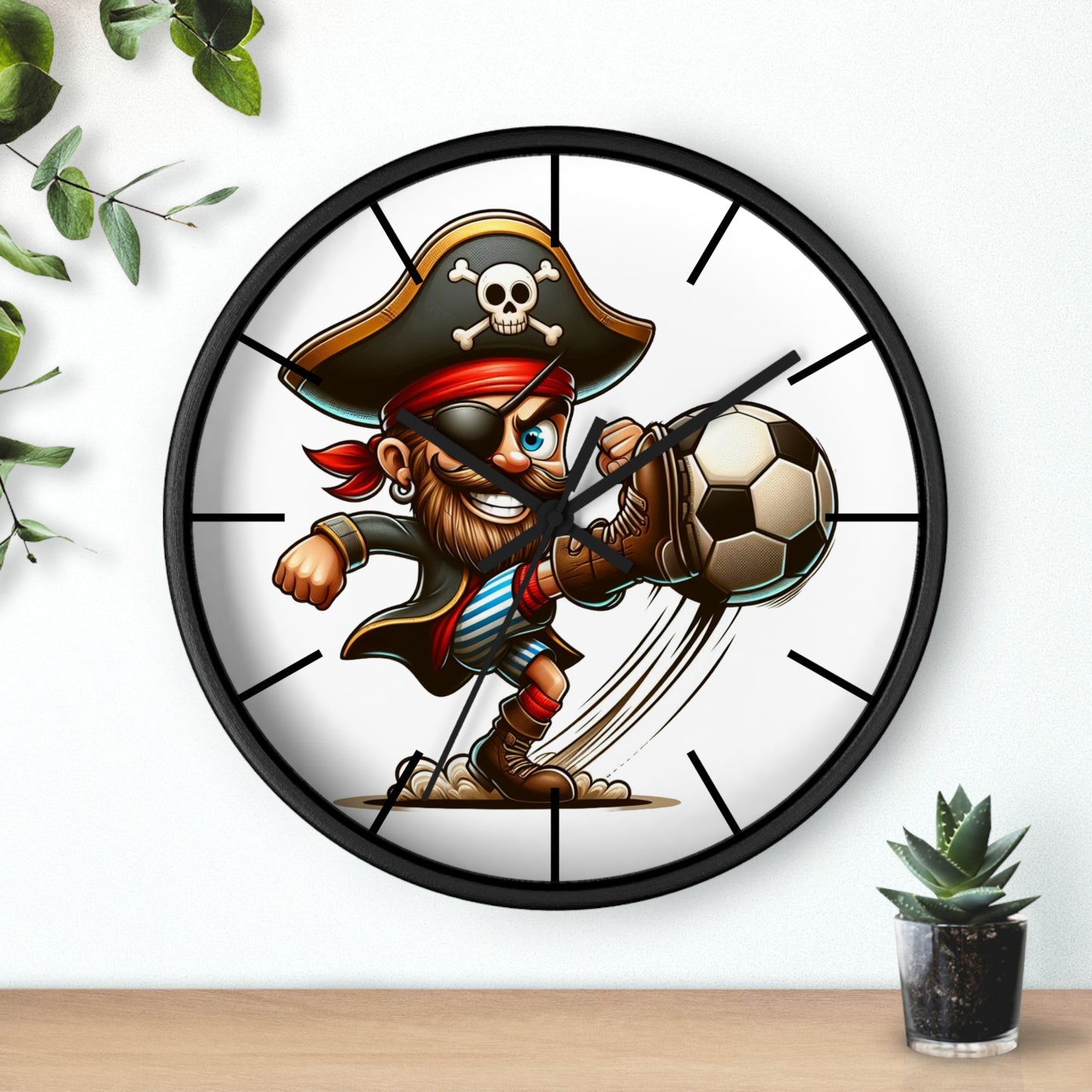 Pirate Soccer Wall Clock