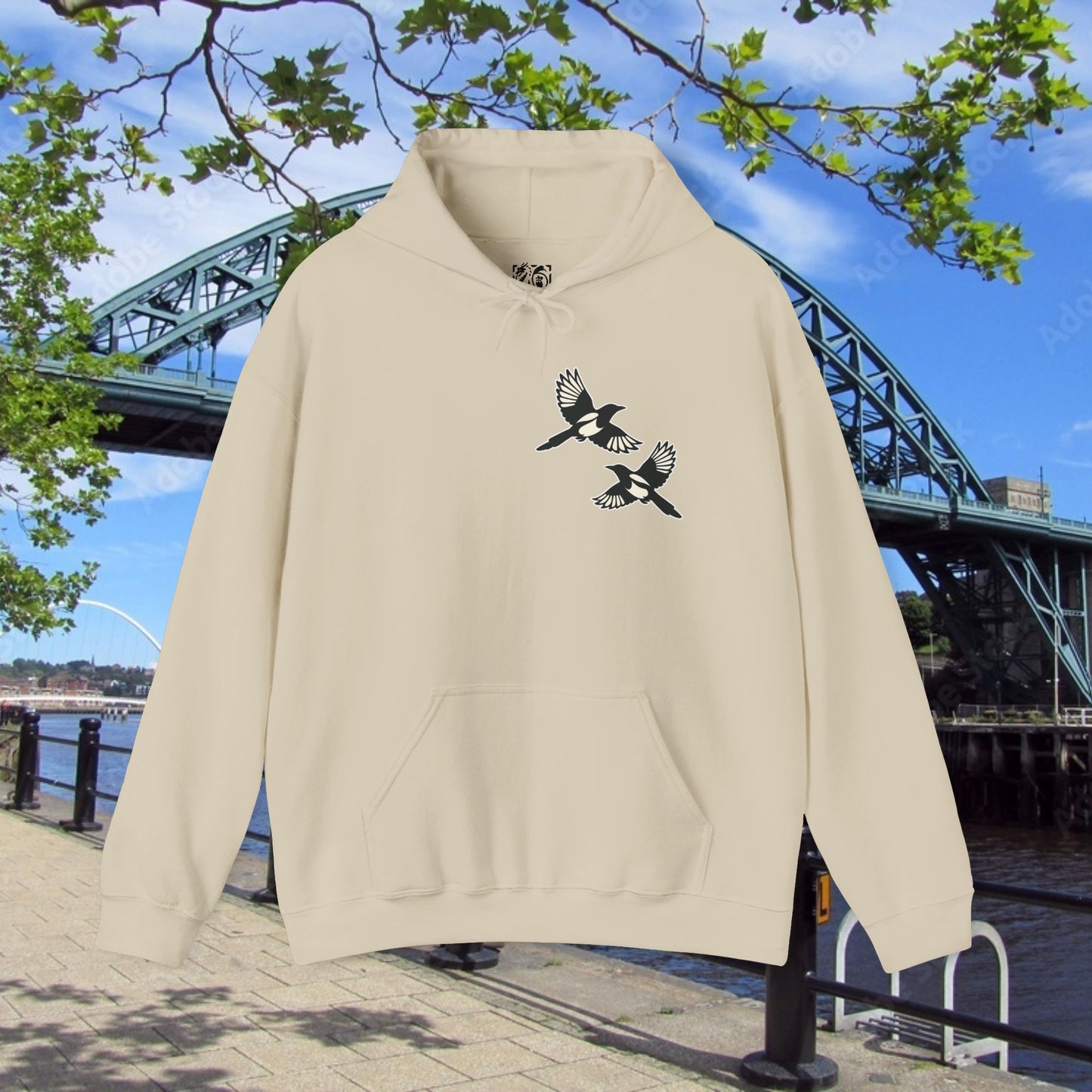 Newcastle United B&W Crest Hoodie