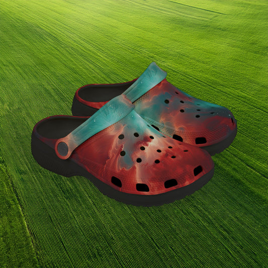 Red Galaxy Kid's Foam Clogs