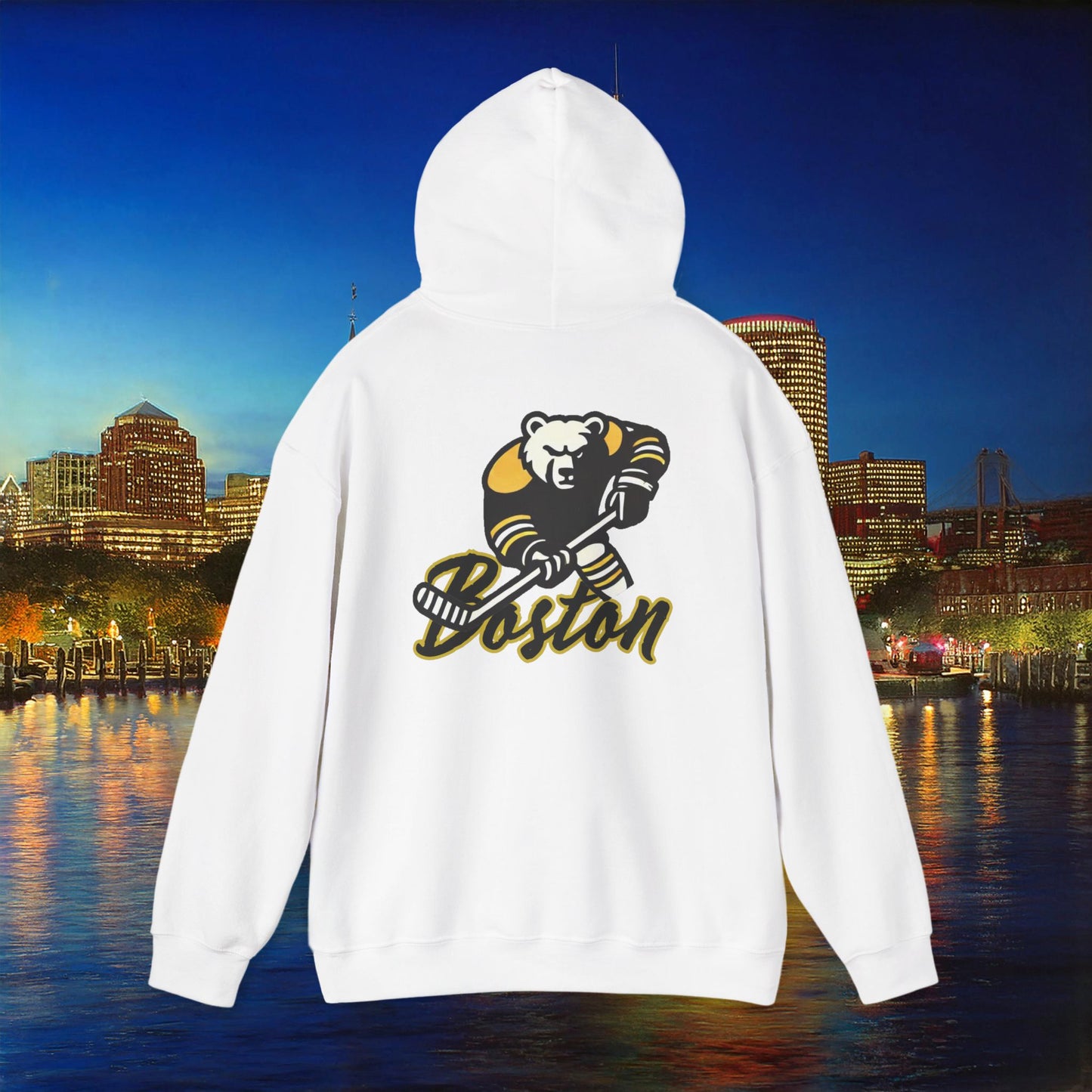 Boston Hockey Bear Hoodie