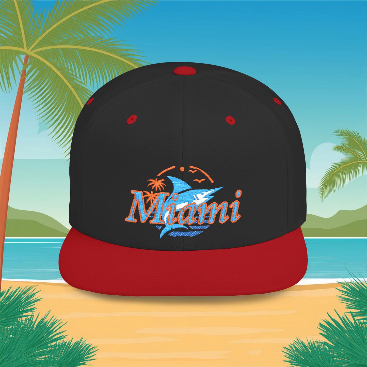 Miami Baseball Logo Flat Bill Snapback