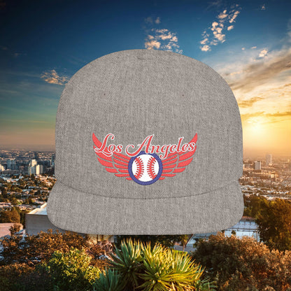 LA Baseball Wings Flat Bill Snapback Hat
