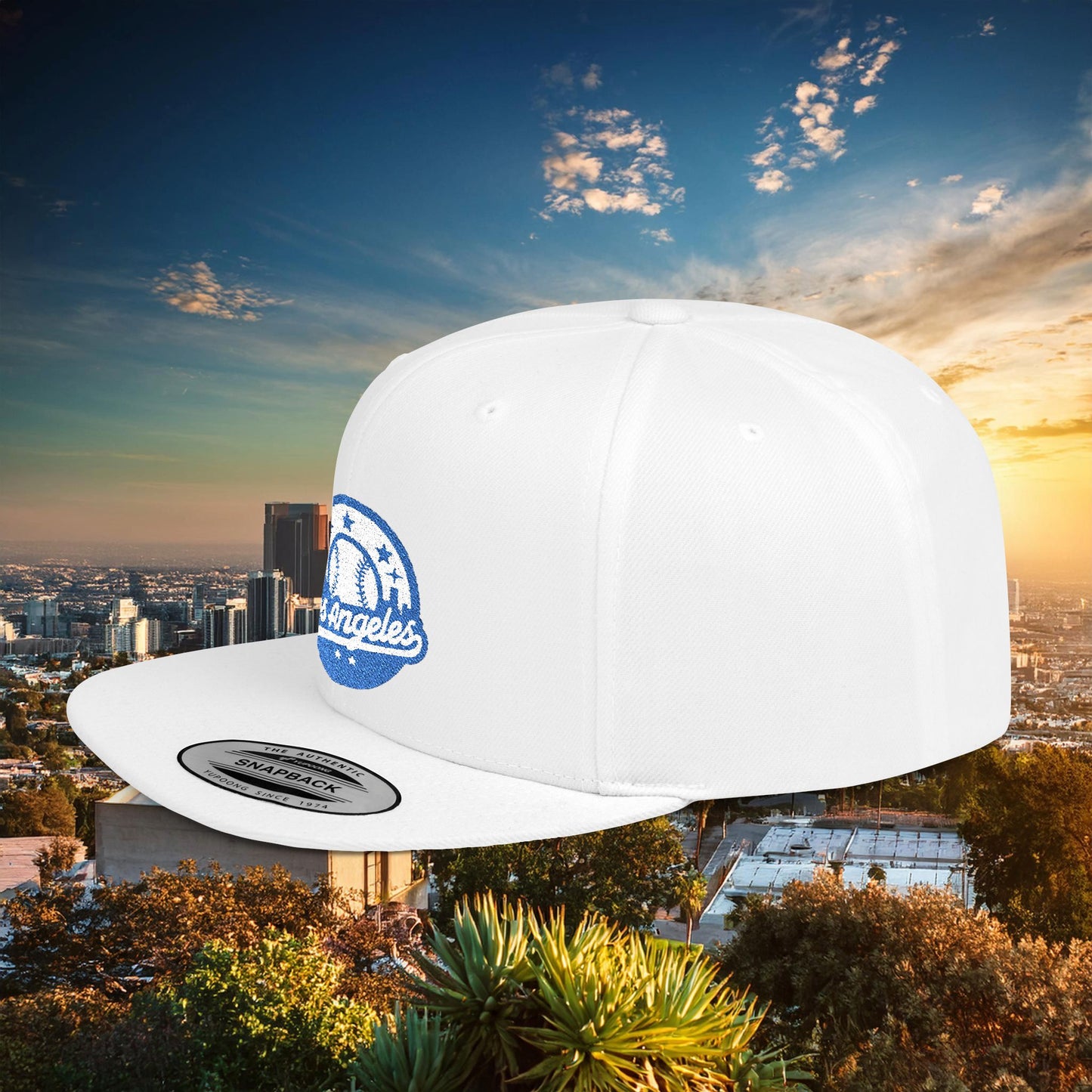 LA Blue Baseball Flat Bill Snapback