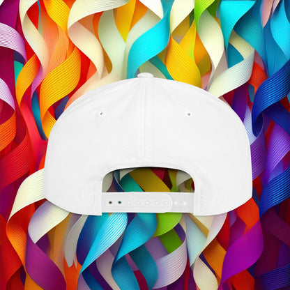 Rainbow Heart Flat Bill Snapback