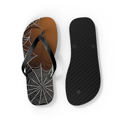 Golden Spider Web Flip Flops