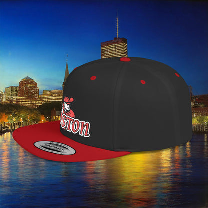 Boston Baseball Player Flat Bill Snapback