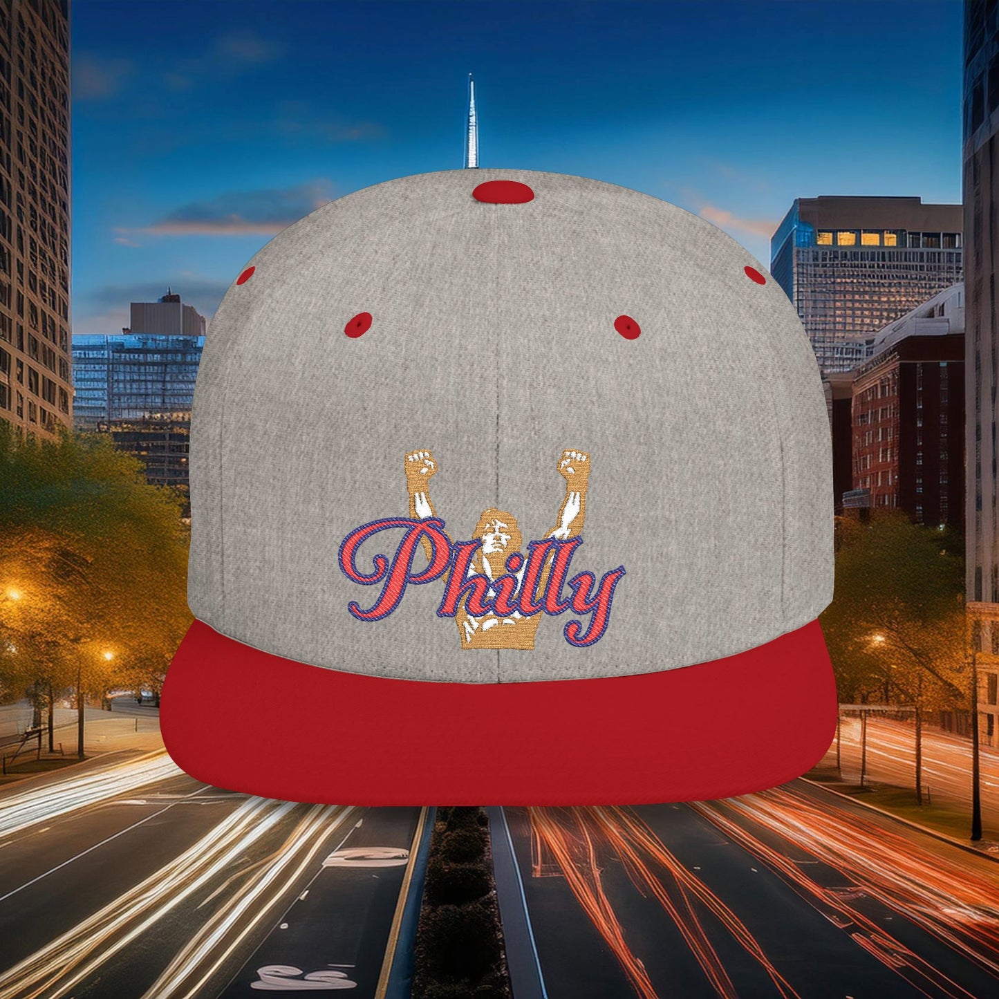 Philly Rocky Statue Flat Bill Snapback