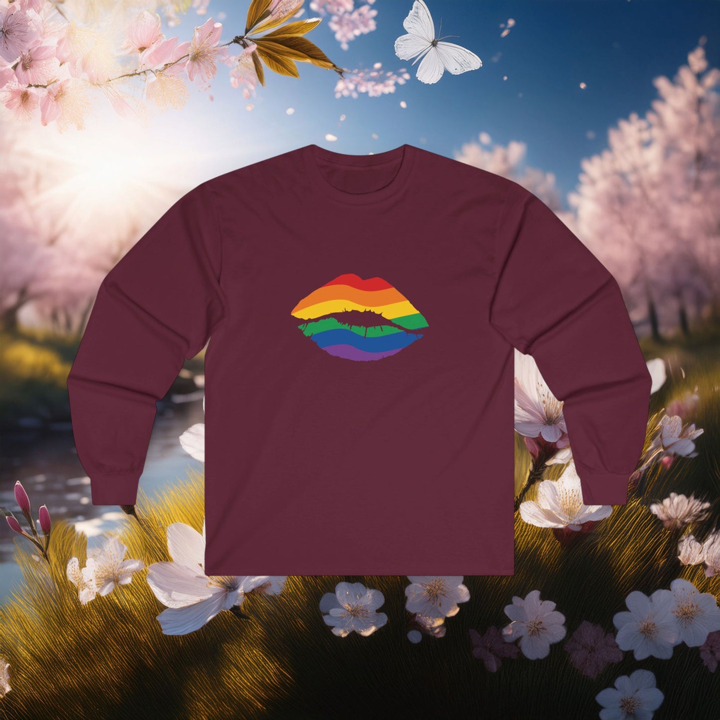 Rainbow Kiss Long Sleeve Tee