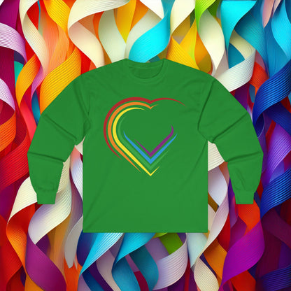 Rainbow Heart Long Sleeve Tee