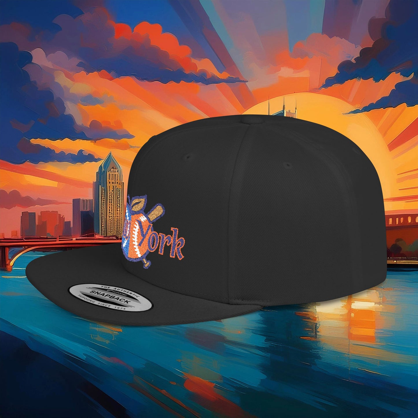 NY Baseball Big Apple Flat Bill Snapback