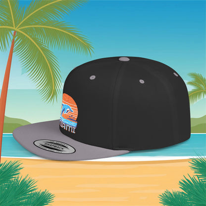 Miami Football Design Flat Bill Snapback