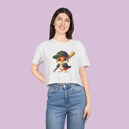 Baltimore Baseball Little Oriole Women's Crop Tee