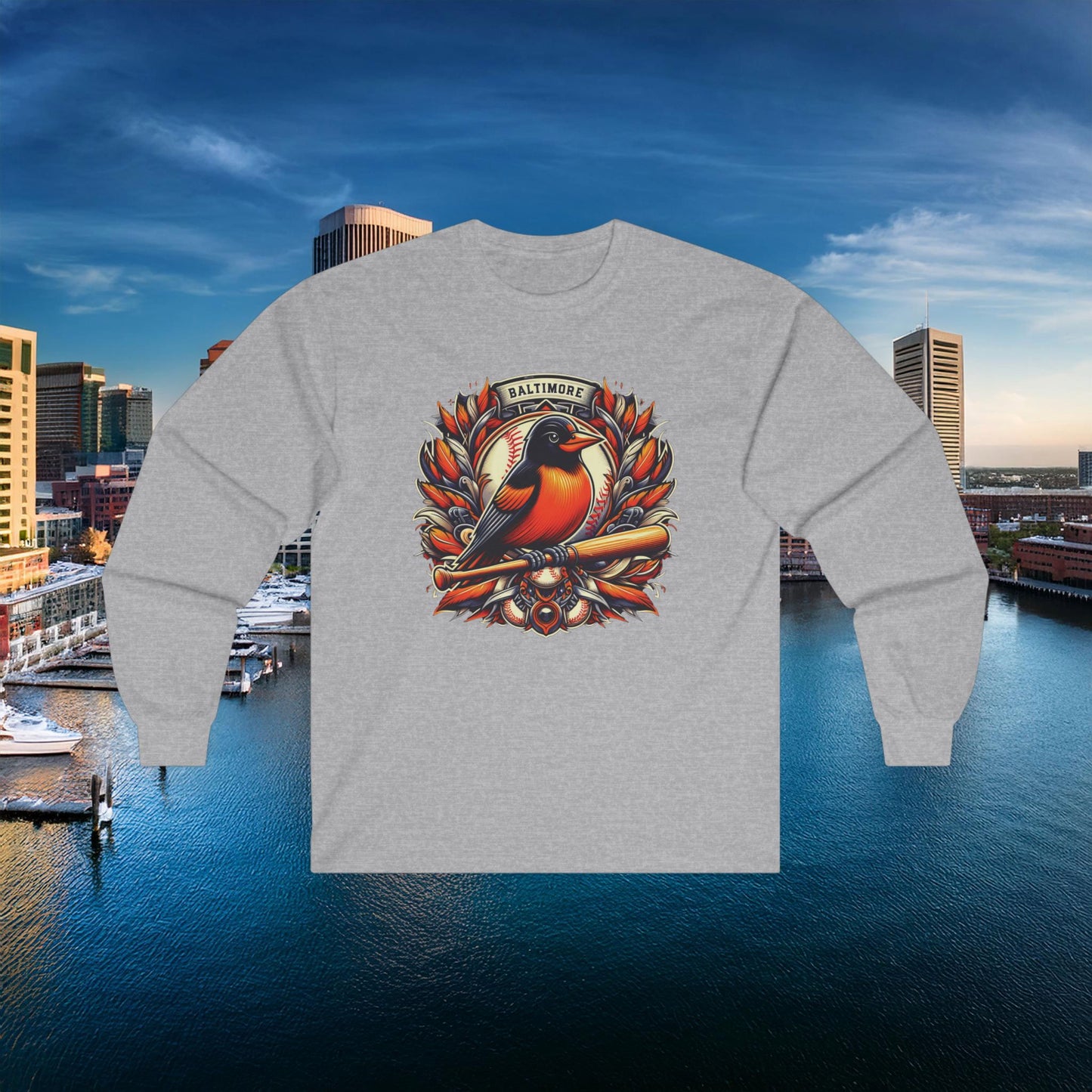 Baltimore Baseball Crest Long Sleeve Tee