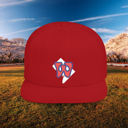 Washington Funky W Flat Bill Snapback - Red