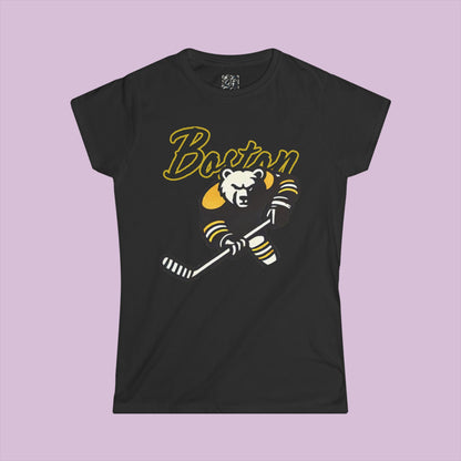 Boston Hockey Bear Women's Softstyle Tee